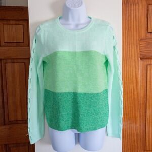 Lilly Pulitzer Sweater Womens S Green‎ Cortina Ombre Color Block Cut Out